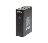 Axis T8144 01154-001 Injecteur PoE Gigabit Ethernet Industriel 60W, Entrée 20-60V DC, Température -40°C à 75°C, Montage Mural/Rail DIN