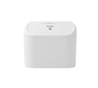 AXIYUE Poubelle De Voiture pour CUPRA Ateca (2018-2025 2026),Mini Poubelle De Véhicule Avec Couvercle Et Anneau De Fixation,Organisateur De Déchets Étanche Petit Format,White