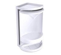 Axjzh Étagère Triangulaire Rotative, Support De Stockage À Double Couche À 360 Degrés Organisateur De Douche d'angle Armoire De Rangement Cosmétique (Blanc),Blanc