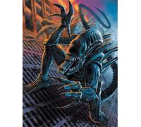 AXKQ DIY 5D diamond painting horror"predator", round diamond embroidery, a full set of painting tools, home decoration gifts(11.8x15.8inch)