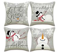 Axlyca 4PCS Housse de Coussin Noel,Taies D'oreiller de Noël,Housses de Coussin de Noëls,Taie D'oreiller Décor Arbre de Noëls,Christma Pillow Covers Déco pour Canapé Maison Salon Chambre (40*40cm) (A)