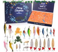 Axlyca Calendrier de L'avent Peche 2025,24PCS Calendrier de L'avent de la Pêche,Calendriers de L'avents de Pêches pour Adultes 2025,Calendriers de Lavent Peches pour Adultes,Adolescents,Amis Pêcheurs