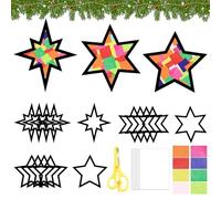 Axlyca Stickers Noel Fenetre Réutilisable,Décoration de Stickers Noels Fenetre pour Enfants, DIY Étoile Autocollant Noël Fenetres,Autocollant Noels Vitre Pour Décoration de Noël,Fenêtres,Idées Cadeaux