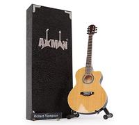 Axman Richard Thompson - Réplique de guitare miniature - Cadeaux de musique - Ornementale faite à la main Échelle 1/4 - Comprend une boîte de présentation, une étiquette de nom et un support de