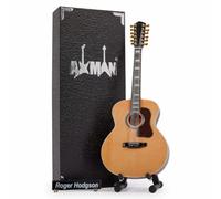 Axman Roger Hodgson Réplique de guitare miniature - Cadeaux musicaux - Ornement fait à la main - Comprend une boîte de présentation, une étiquette de nom et un support de guitare miniature