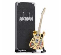Axman Terry Kath Réplique de guitare miniature - Cadeaux de musique - Ornementale faite à la main Échelle 1/4 - Comprend une boîte de présentation, une étiquette de nom et un support de guitare