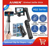 AXNEN-Stabilisateur de téléphone portable série HQ2, cardan pour smartphone GoPro, extension de caméra d'action, perche à selfie, trépied, le plus récent HQ2 add Clip