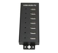 AXOC HUB USB2.0 Industriel, Jeu de puces Industriel à Protection Multiple 100-240V 7 Ports HUB USB 7 Ports pour Ordinateur Prise UE