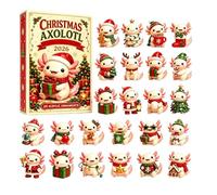 Axolotl Advent Calendars 2026-2D Acrylic Dragon Christmas Ornament | 24-Days Axolotl Christmas Countdown Calendar, Acrylic Axolotl Tree Charms | Animal Signs Calendar Box For Tree, Door, Bags