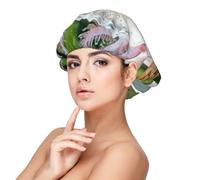 Axolotl,Bonnet de nuit en satin pour adulte - Bonnet de nuit élastique pour femme, couvre-cheveux de nuit