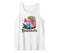Axolotl Book Lover Funny Readsolotl Knowledge is Power Débardeur