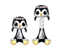 Axolotl/Boucles d'oreilles à tige en argent sterling avec vache, lapin, pingouin, raton laveur, grenouille, chat, lion, panda, loup, Argent sterling, Pas de gemme
