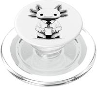 Axolotl Café Bureau Drôle Illustration Animaux PopSockets PopGrip pour MagSafe