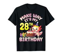 Axolotl Candles Cake Make Way It's My 28th Birthday Bougies d'anniversaire T-Shirt
