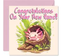 Axolotl Carte de félicitations pour pendaison de crémaillère pour amis, famille, collègue, voisin, 145 mm