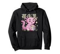 Axolotl - Carton de Lait de Fraise Japonais drôle Kanji Meme Sweat à Capuche