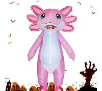 Axolotl Costume Adult, Inflatable Cartoon Animal Outfit with Built-In Blower Fan, Colorful Cosplay for Halloween Entertainment Events, Theme Celebrations, Stage Performance, Role Playing, 160 to 190cm