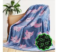 Axolotl Couverture phosphorescente en forme de salamandre Rose doux Cadeaux pour enfants Bleu