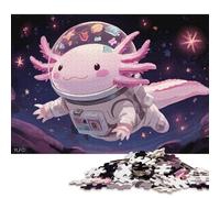 Axolotl de l'espace Puzzles en Bois Adultes 1000 Pièces Jeux Éducatifs Cadeaux d'anniversaire pour Family Games Décoration Intérieure Relaxation Et Sagesse 1000pcs (75x50cm)