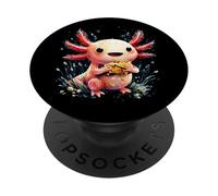 Axolotl Eclaboussure Colore Mange Vivant PopSockets PopGrip Adhésif