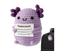 Axolotl en peluche au crochet - Jouet doux fait à la main - Tricot motivant pour animal de compagnie - Texture douce - Broderie souriante - Taille de poche légère avec Nac élévateur