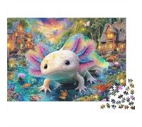 Axolotl Fantaisie 1000pcs Thick Cardboard DIY Art de créature Aquatique Mignonne Jigsaw Puzzle Adults Kids Family Fun Game Beautiful Decor Birthday Gift for Kids Adults Seniors 70x50cm/1000pcs