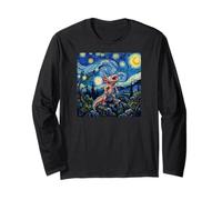 Axolotl Fish Prehistoric Starry Night Van Gogh Style Manche Longue