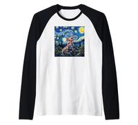 Axolotl Fish Prehistoric Starry Night Van Gogh Style Manche Raglan