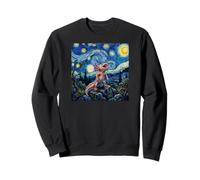 Axolotl Fish Prehistoric Starry Night Van Gogh Style Sweatshirt