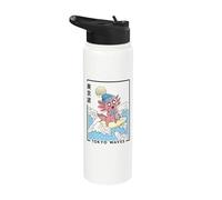 Axolotl Gaming Surfing Japanese Waves Kids Kawaii Esthétique Stainless Steel Insulated Water Bottle