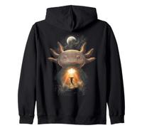 Axolotl Howling at The Moon Fantasy Art Forest Graphic Sweat à Capuche