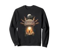 Axolotl Howling at The Moon Fantasy Art Forest Graphic Sweatshirt
