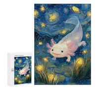 Axolotl in Starry Night Pond Puzzle 1000 Pièces Educa Jouet en Bois Cadeau Unique Décoration Intérieure Jeu Éducatif Challenge Toy Adultes Et Enfants À Partir De 14 Ans 300 PCS