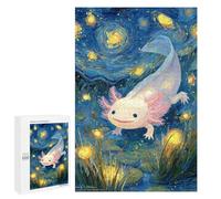 Axolotl in Starry Night Pond Puzzle 1000 Pièces Educa Jouet en Bois Cadeau Unique Décoration Intérieure Jeu Éducatif Challenge Toy Adultes Et Enfants À Partir De 14 Ans 1000 PCS