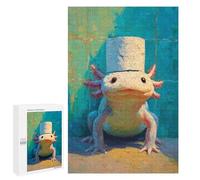 Axolotl in Top Hat Painting Puzzle 1000 Pièces Educa Jouet en Bois Cadeau Unique Décoration Intérieure Jeu Éducatif Challenge Toy Adultes Et Enfants À Partir De 14 Ans 1000 PCS
