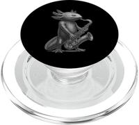 Axolotl Jouant du saxophone Jazz Musique Amoureux des animaux PopSockets PopGrip pour MagSafe