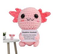 Axolotl - Jouet au crochet positif inspirant - Peluche salamandre amusante tricotée à la main - de soutien émotionnel - Tricoté mignon axolotl pour la décoration de la maison, cadeaux pour amis