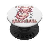Axolotl Kawaii Drôle Humour Animal Curieux Design PopSockets PopGrip Adhésif