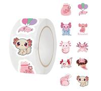 Axolotl Lot de 500 feuilles d'autocollants imperméables avec qualité d'impression vive, design compact, décoration amusante et créative