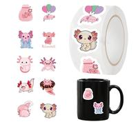 Axolotl Lot de 500 feuilles d'autocollants imperméables pour décoration de carnet de notes, pour salle de classe, école, fête, bureau, scrapbooking, ordinateur portable, journal, bouteille d'eau