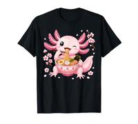 Axolotl Manger Ramen Sakura Cherry Blossom Nouilles japonaises T-Shirt