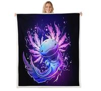 Axolotl Mignon Couverture Canape Léger Couverture Flanelle Doux Jeté De Canapé pour Voyages Chaises Toutes Les Saisons 125x150cm