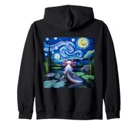 Axolotl Nuit étoilée Van Gogh Animal surréaliste mignon Sweat à Capuche