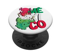 Axolotl Patriotic Mexican Culture Aztec Ajolote Mexicano PopSockets PopGrip Adhésif