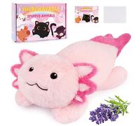 Axolotl Peluche, 13 pouces, coussin chauffant, doudou axolotl, réchauffer au micro-ondes, animaux lestés, cadeau pour adultes et enfants de 3 ans et plus