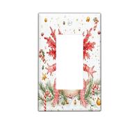 Axolotl Plaque décorative pour interrupteur de Noël 1 interrupteur à bascule simple, boules de Noël amusantes et amusantes pour cuisine, salle de bain, décoration d'interrupteur en forme d'animal