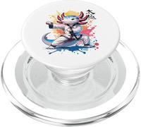 Axolotl Poisson Mexicain Marchant Tai Chi Art Mignon PopSockets PopGrip pour MagSafe