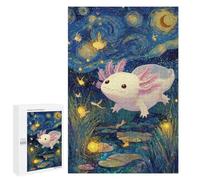 Axolotl Pond Night Sky Puzzle 1000 Pièces Educa Jouet en Bois Cadeau Unique Décoration Intérieure Jeu Éducatif Challenge Toy Adultes Et Enfants À Partir De 14 Ans 1000 PCS