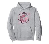 Axolotl Pose des Questions sur Tout ce Qui est Mignon et Curieux : Un amphibien Sweat à Capuche, Unisexe pour Adultes, Gris Chiné, XL