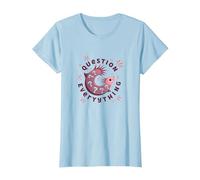 Axolotl Pose des Questions sur Tout ce Qui est Mignon et Curieux : Un amphibien T-Shirt, Femme, Bleu Céleste, XS